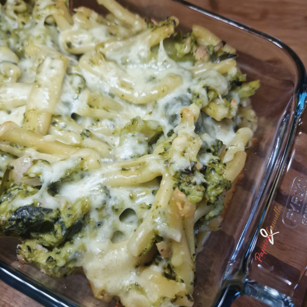 Pasta all forno salsiccia e broccoli paprica e cannella